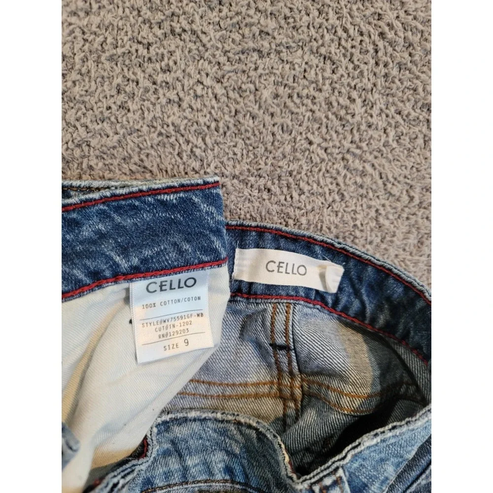 Cello Women's Ankle Skinny Jeans Size 9 Blue Distressed‎ Ripped 100% Cotton
